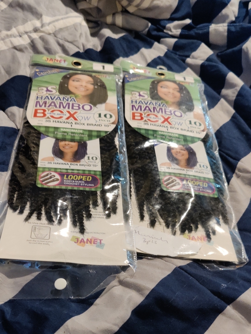 NEW Havana Mambo Box Braid Crochet Braids 10" - Natural Black (Pack of 2)
